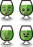 collezione di carino emoticon emoji. scarabocchio cartone animato vettore