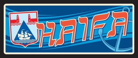 haifa città viaggio etichetta o cartello vettore
