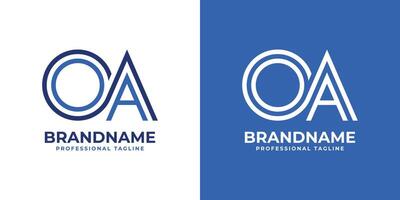 lettere oa linea monogramma logo, adatto per attività commerciale con oa o ao iniziali vettore