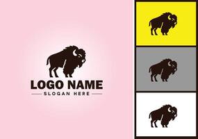 bisonte logo vettore arte icona grafica per attività commerciale marca icona bisonte logo modello