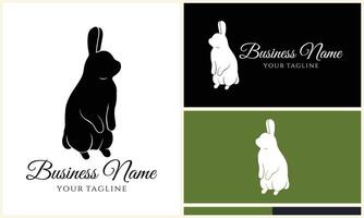 silhouette vettore coniglio logo modello