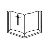 Bibbia icona vettore. religione illustrazione cartello. fede simbolo o logo. vettore