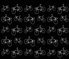 disegno del modello icona bicicletta bianca su sfondo nero. illustrazione vettoriale