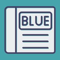 blu libro vettore icona