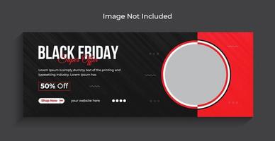 black friday timeline cover weekend vendita social media banner design download gratuito vettore