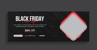 black friday timeline cover weekend vendita social media banner design download gratuito vettore