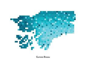 vettore isolato geometrico illustrazione con semplificato ghiacciato blu silhouette di guinea-bissau carta geografica. pixel arte stile per nft modello. tratteggiata logo con pendenza struttura per design su bianca sfondo