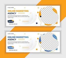 webinar di marketing digitale banner web e post sui social media vettore