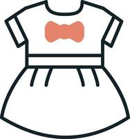 bambino ragazze vestito vecto icona vettore