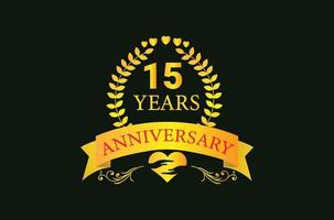 Logo dell'anniversario di 15 anni e design dell'icona vettore