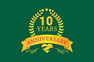 Logo dell'anniversario di 10 anni e design dell'icona vettore