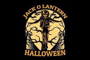 jack o lantern halloween silhouette design vettore