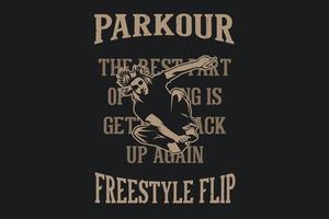 parkour freestyle flip silhouette design vettore