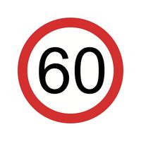 Icona di limite di velocità 60 vettore