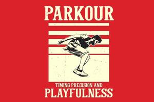 precisione del tempismo del parkour e design giocoso vettore