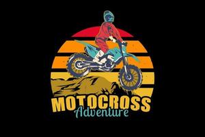 disegno della silhouette dell'avventura di motocross vettore