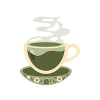 tazza di tè verde vettore