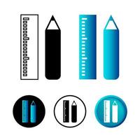 illustrazione astratta dell'icona del righello della matita vettore