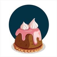 dolce cibo. Cupcake con meringhe e marmellata. cottura al forno, forno negozio, cucinando, dolce prodotti, dolce, Pasticcino concetto, ristorazione. vettore illustrazione per manifesto, striscione, sito web, pubblicità.