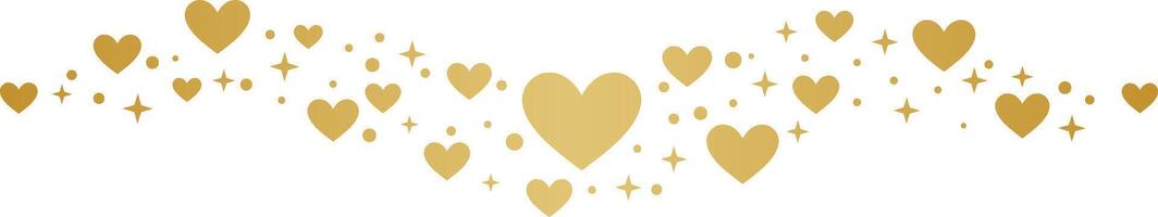 pendenza d'oro cuore onda vettore clip arte elemento, elegante San Valentino giorno celebartion bandiera design