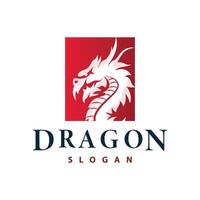 Drago logo semplice design animale leggenda Drago silhouette illustrazione modello vettore