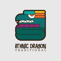 tradizionale etnico Drago design logo. vettore