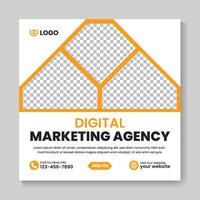 aziendale moderno digitale marketing agenzia sociale media inviare design creativo piazza ragnatela bandiera modello vettore