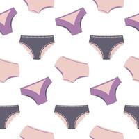 senza soluzione di continuità modello con donne biancheria intima, le signore biancheria intima. sfondo con rosa mutandine. biancheria intima, bikini collezione vettore