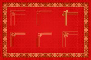 Cinese orientale confine ornamento est asiatico decorativo arte vettore