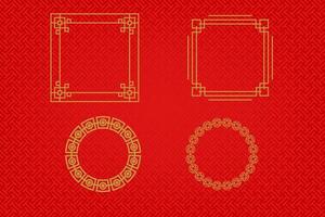 Cinese orientale confine ornamento est asiatico decorativo arte vettore