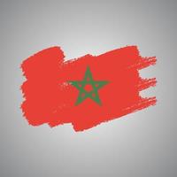 bandiera del marocco con pennello dipinto ad acquerello
