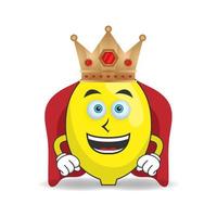 il personaggio mascotte del limone diventa un re. illustrazione vettoriale