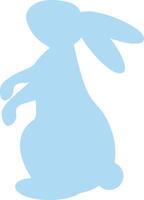 Pasqua coniglietto silhouette. seduta coniglio silhouette nel blu colore vettore