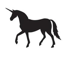 vettore piatto unicorno silhouette