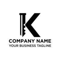lettera K chiave logo design vettore
