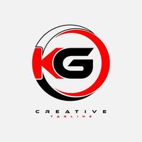 kg lettera logo design su nero sfondo. kg creativo iniziali lettera logo concetto. kg lettera design. professionista vettore