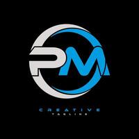 pm lettera logo design su nero sfondo. pm creativo iniziali lettera logo concetto. pm lettera design. professionista vettore
