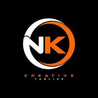 nk lettera logo design su nero sfondo. nk creativo iniziali lettera logo concetto. nk lettera design. professionista vettore