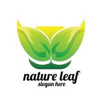 natura foglia logo design illustrazione vettore