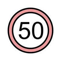 Icona limite di velocità 50 vettore