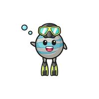 il personaggio dei cartoni animati del pianeta subacqueo vettore