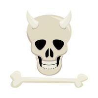 cranio con osso illustrazione vettore