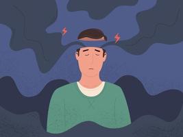 emozione stress mente umana salute intelletto e medicina illustrazione mentale e neurologica vettore