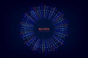 visualizzazione infografica astratta. rappresentazione del codice big data. rete futuristica o analisi aziendale. illustrazione vettoriale