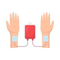 infusione sangue nel mano illustrazione vettore