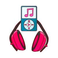 cuffie con mp3 musica illustrazione vettore