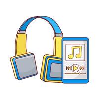 cuffie con mp3 musica illustrazione vettore