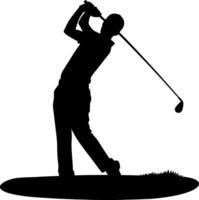 golf swing silhouette vettore