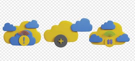 nube calcolo 3d icone clipart. vettore