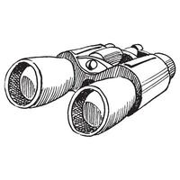 binoculare schizzo illustrazione vettore